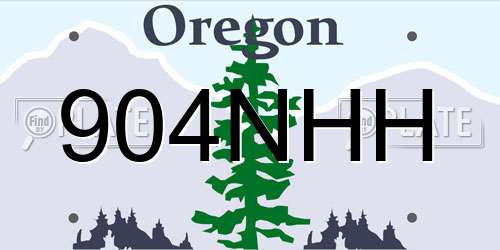 904NHH Oregon License Plate