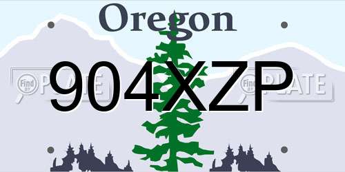 904XZP Oregon License Plate