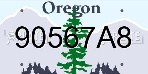 90567A8 Oregon License Plate