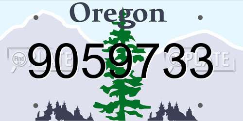 9059733 Oregon License Plate