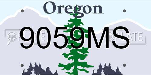 9059MS Oregon License Plate