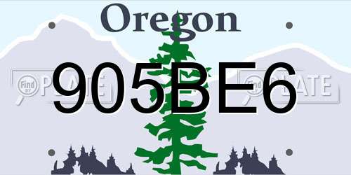905BE6 Oregon License Plate