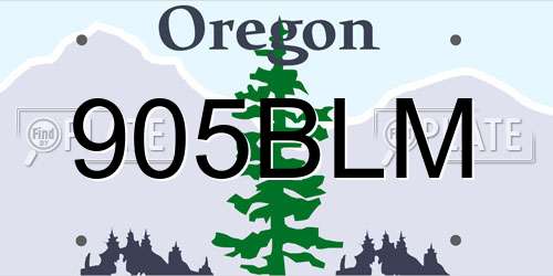 905BLM Oregon License Plate