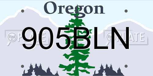 905BLN Oregon License Plate