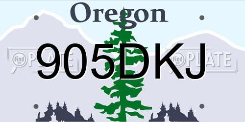 905DKJ Oregon License Plate