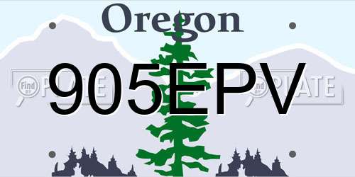 905EPV Oregon License Plate