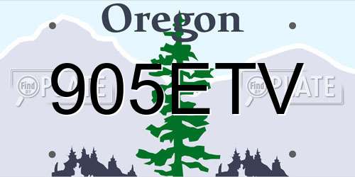 905ETV Oregon License Plate