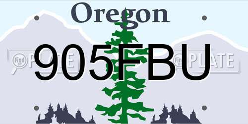 905FBU Oregon License Plate
