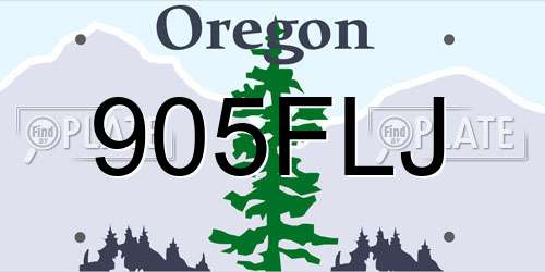 905FLJ Oregon License Plate