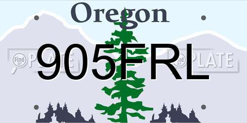 905FRL Oregon License Plate