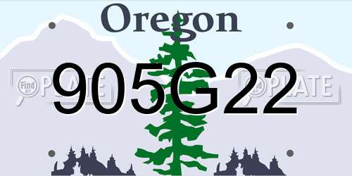 905G22 Oregon License Plate