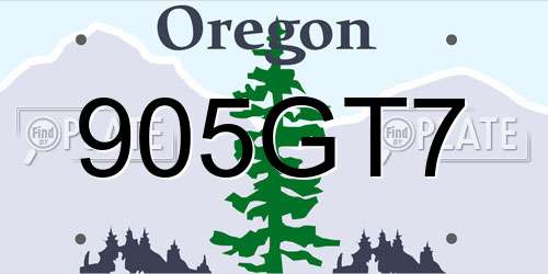 905GT7 Oregon License Plate