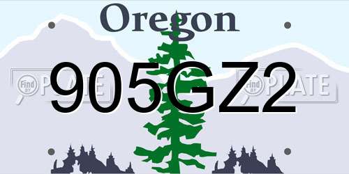 905GZ2 Oregon License Plate
