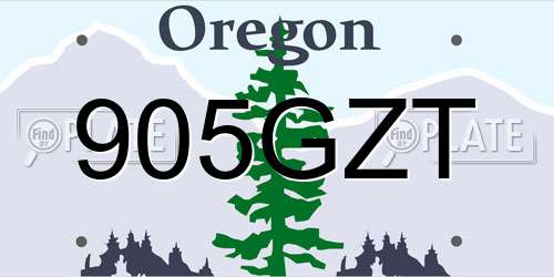 905GZT Oregon License Plate