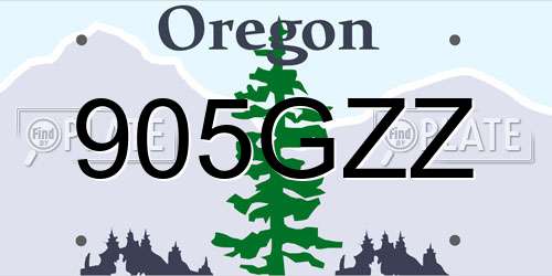 905GZZ Oregon License Plate