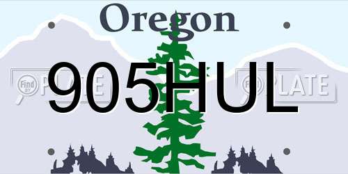 905HUL Oregon License Plate