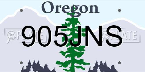 905JNS Oregon License Plate