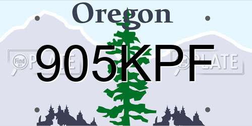 905KPF Oregon License Plate