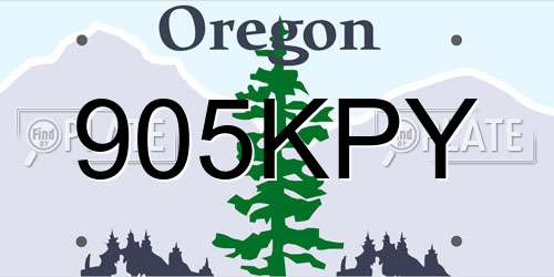 905KPY Oregon License Plate
