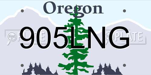 905LNG Oregon License Plate
