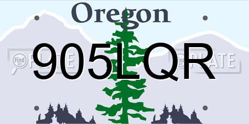 905LQR Oregon License Plate