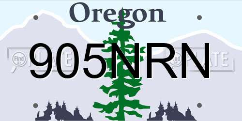 905NRN Oregon License Plate