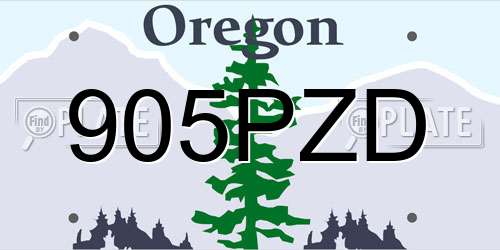 905PZD Oregon License Plate