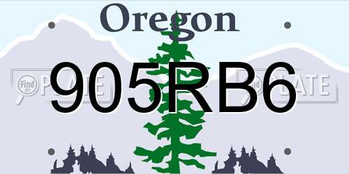 905RB6 Oregon License Plate