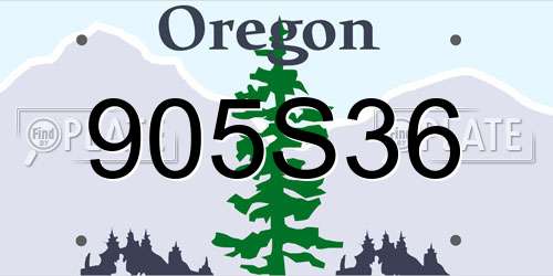 905S36 Oregon License Plate
