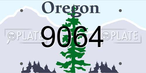 9064 Oregon License Plate