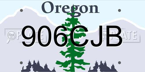 906CJB Oregon License Plate