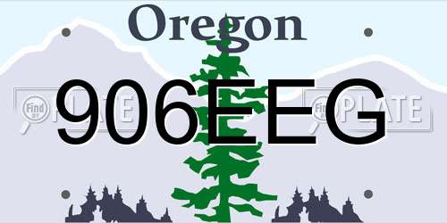 906EEG Oregon License Plate