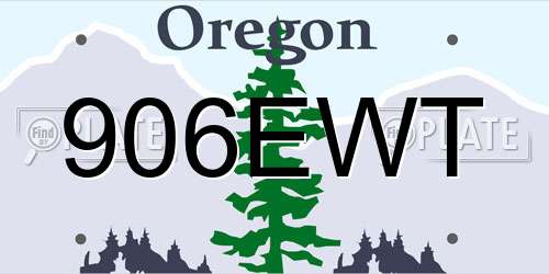 906EWT Oregon License Plate