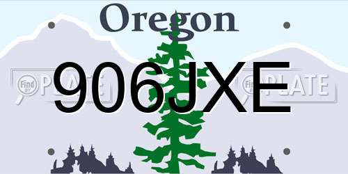 906JXE Oregon License Plate