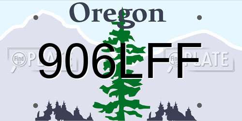 906LFF Oregon License Plate