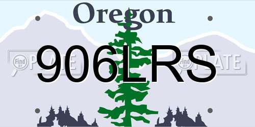 906LRS Oregon License Plate