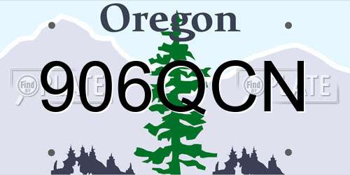 906QCN Oregon License Plate