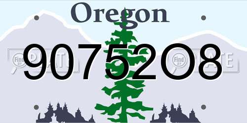 90752O8 Oregon License Plate
