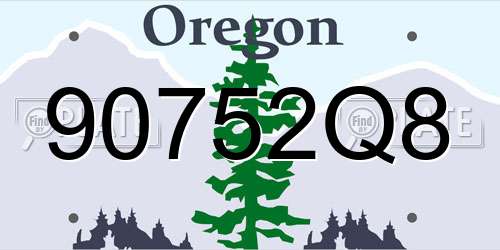 90752Q8 Oregon License Plate