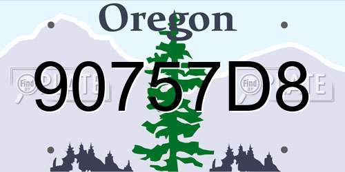90757D8 Oregon License Plate