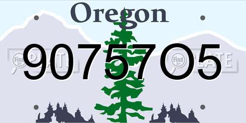 90757O5 Oregon License Plate