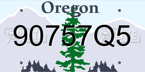 90757Q5 Oregon License Plate
