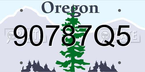 90787Q5 Oregon License Plate