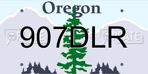 907DLR Oregon License Plate