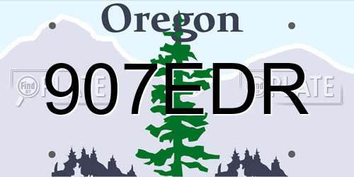 907EDR Oregon License Plate