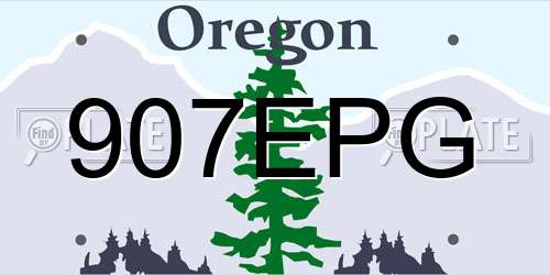 907EPG Oregon License Plate