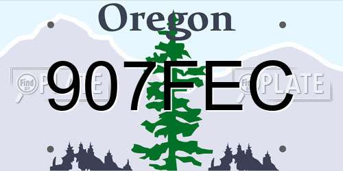 907FEC Oregon License Plate