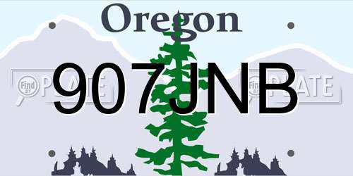907JNB Oregon License Plate