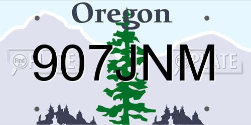 907JNM Oregon License Plate