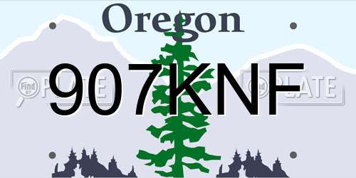 907KNF Oregon License Plate